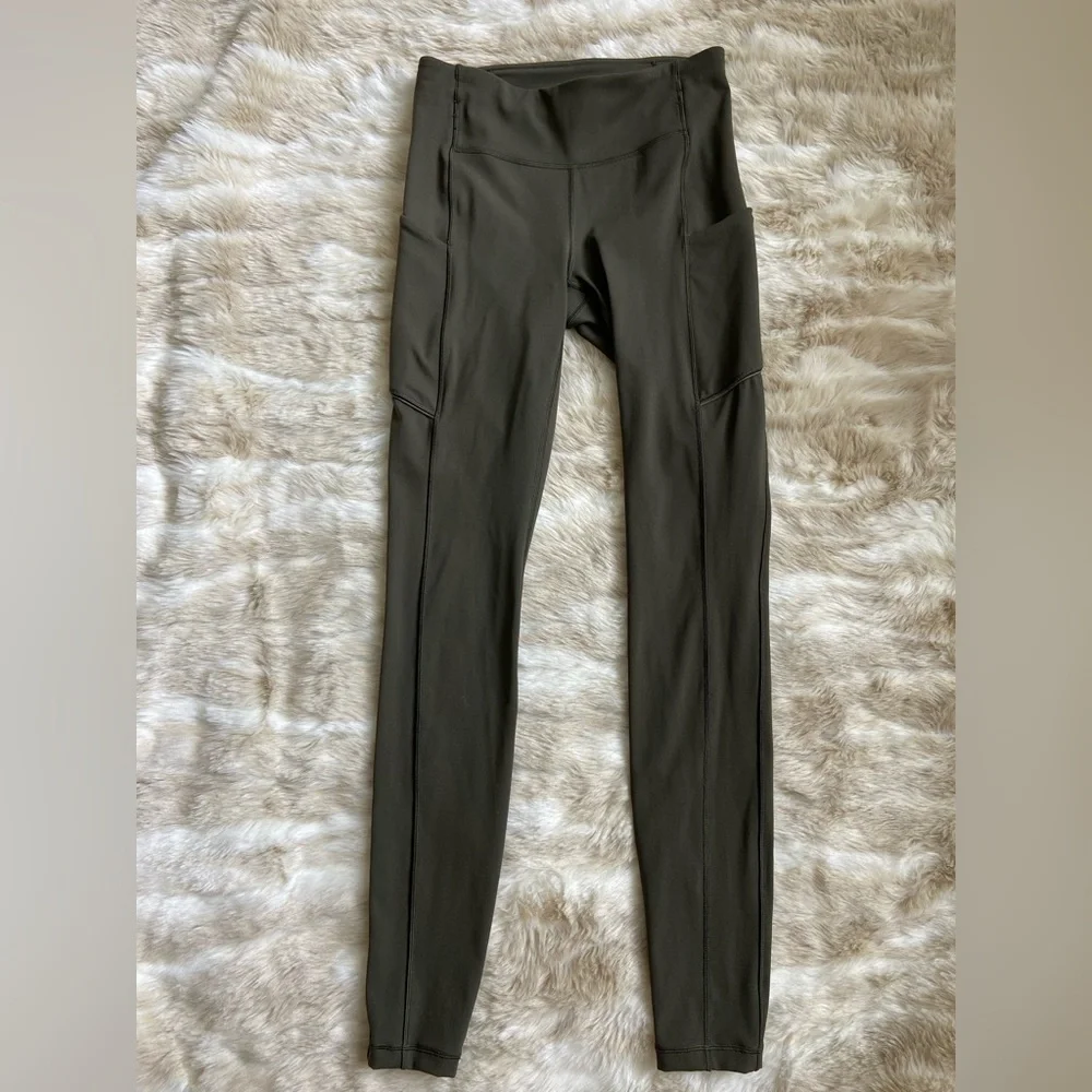 lululemon athletica Olive Green High-Rise Pocket Leggings